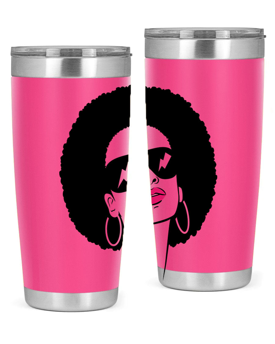 Black Women - Queen 66# Tumbler in stainless steel with a stylish design, perfect for hot and cold beverages.