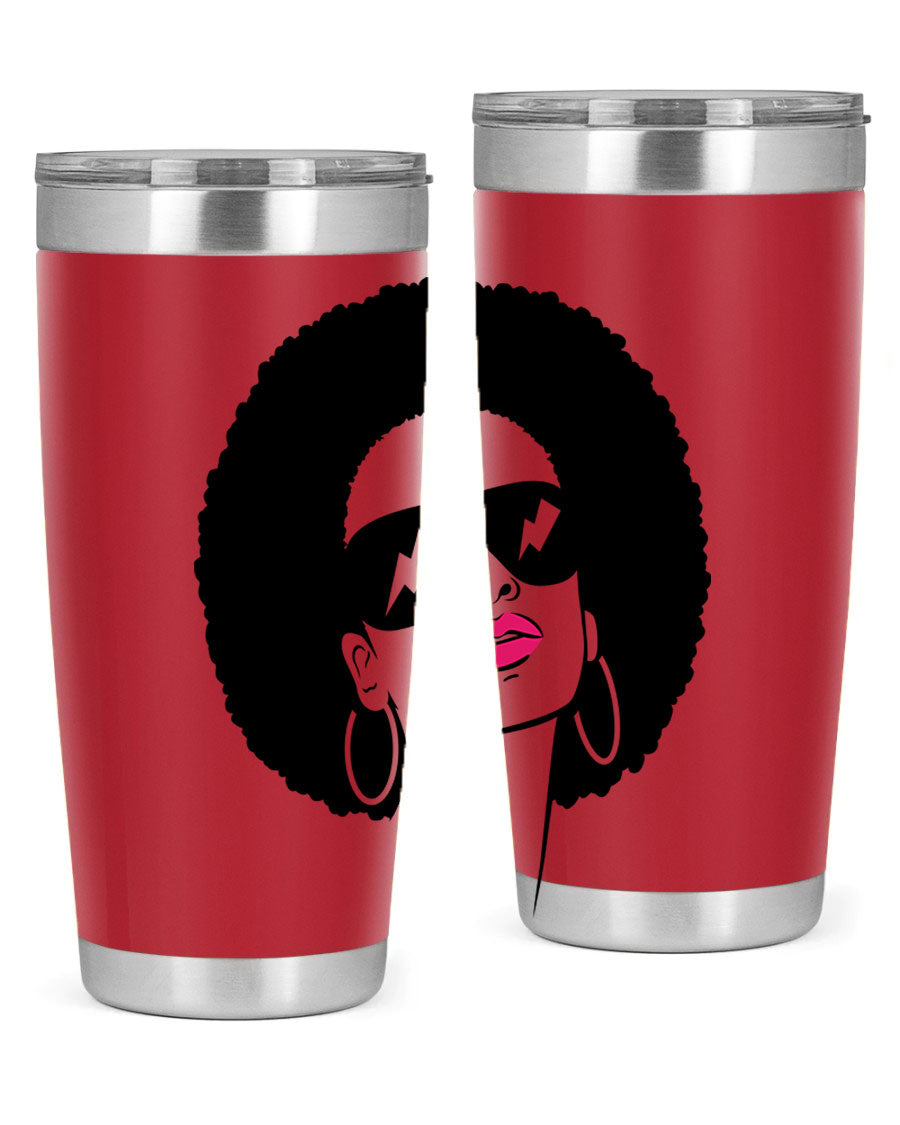 Black Women - Queen 66# Tumbler in stainless steel with a stylish design, perfect for hot and cold beverages.