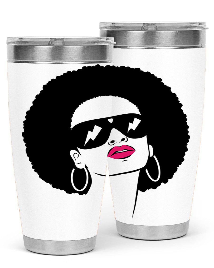 Black Women - Queen 66# Tumbler in stainless steel with a stylish design, perfect for hot and cold beverages.