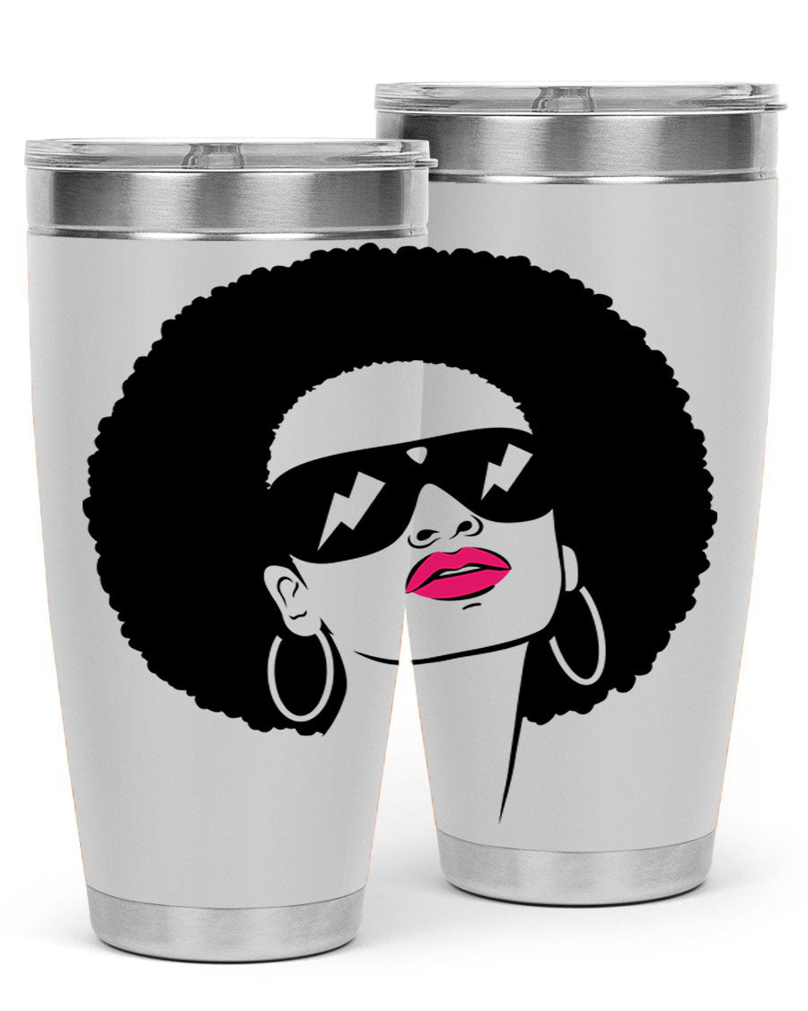 Black Women - Queen 66# Tumbler in stainless steel with a stylish design, perfect for hot and cold beverages.