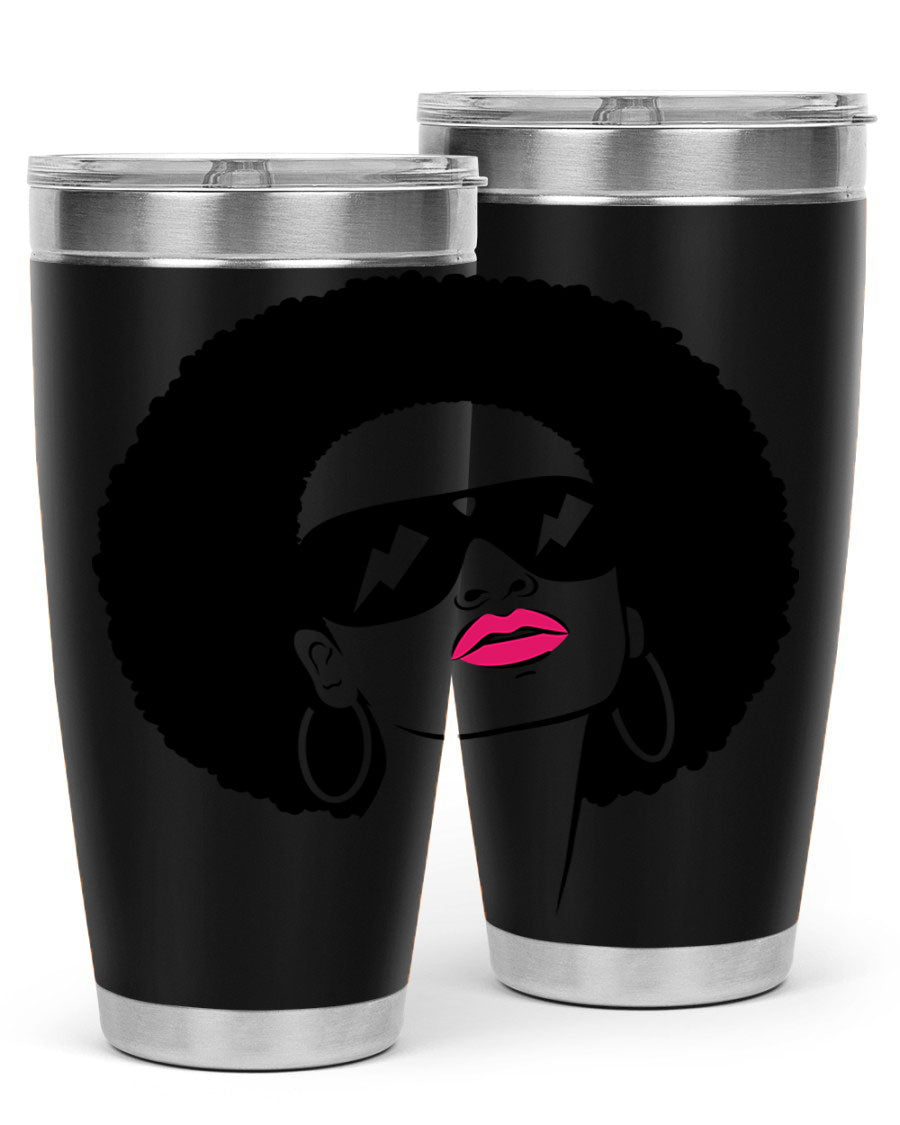 Black Women - Queen 66# Tumbler in stainless steel with a stylish design, perfect for hot and cold beverages.