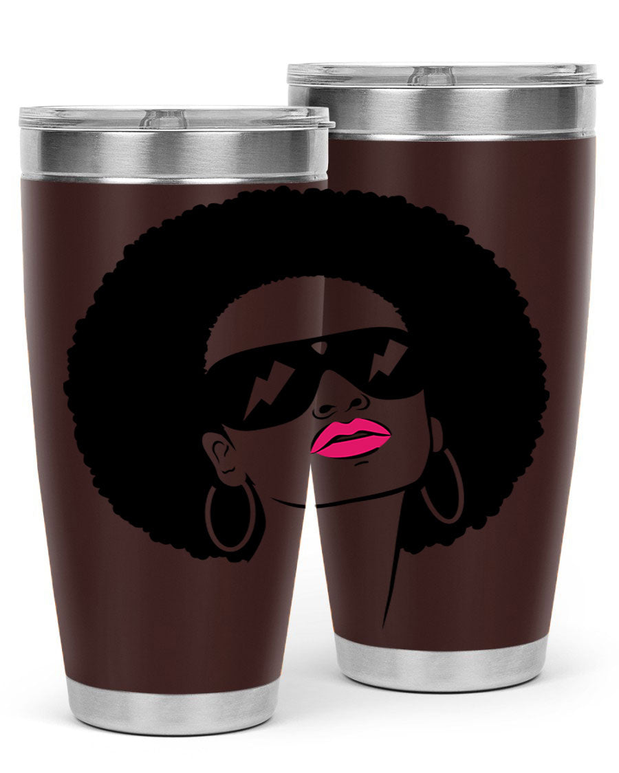 Black Women - Queen 66# Tumbler in stainless steel with a stylish design, perfect for hot and cold beverages.