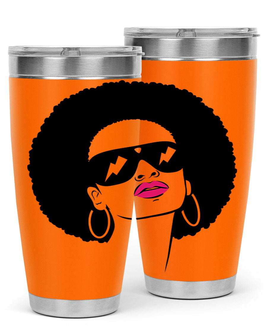 Black Women - Queen 66# Tumbler in stainless steel with a stylish design, perfect for hot and cold beverages.