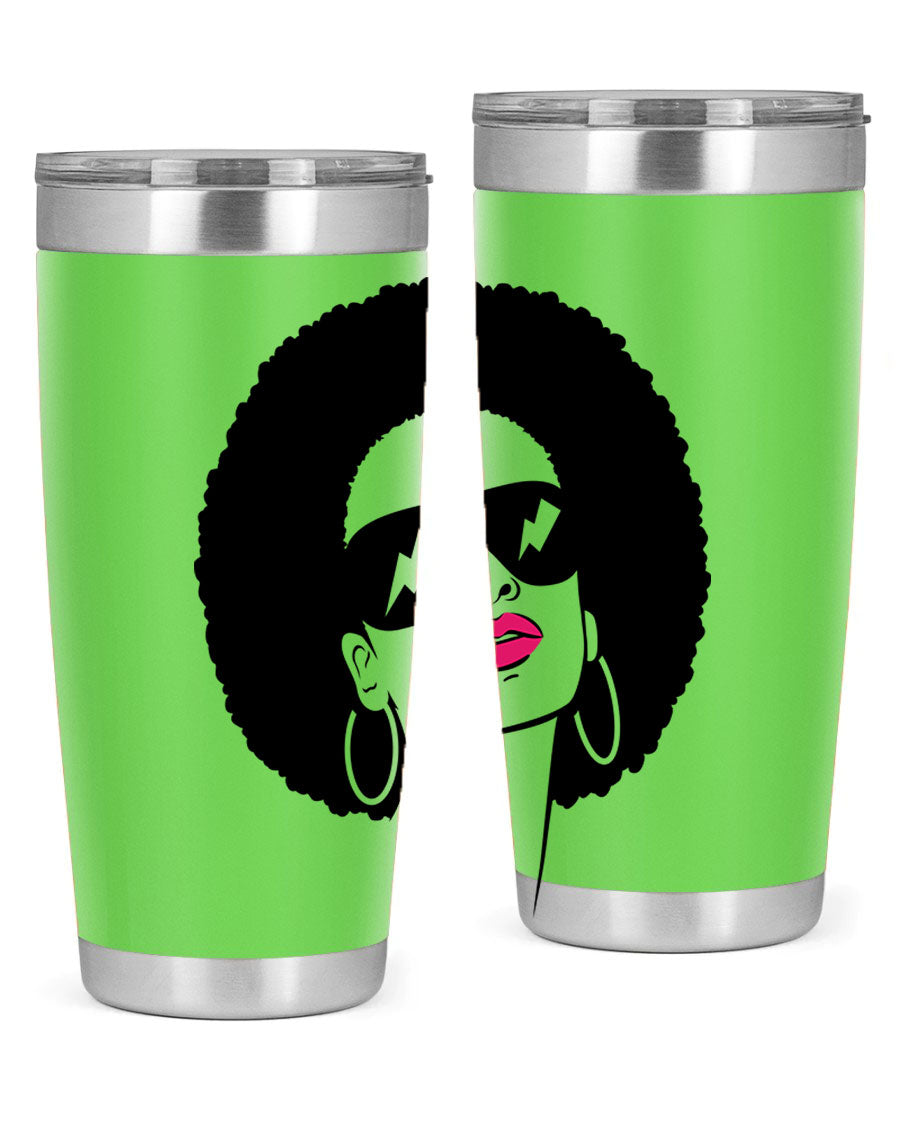 Black Women - Queen 66# Tumbler in stainless steel with a stylish design, perfect for hot and cold beverages.