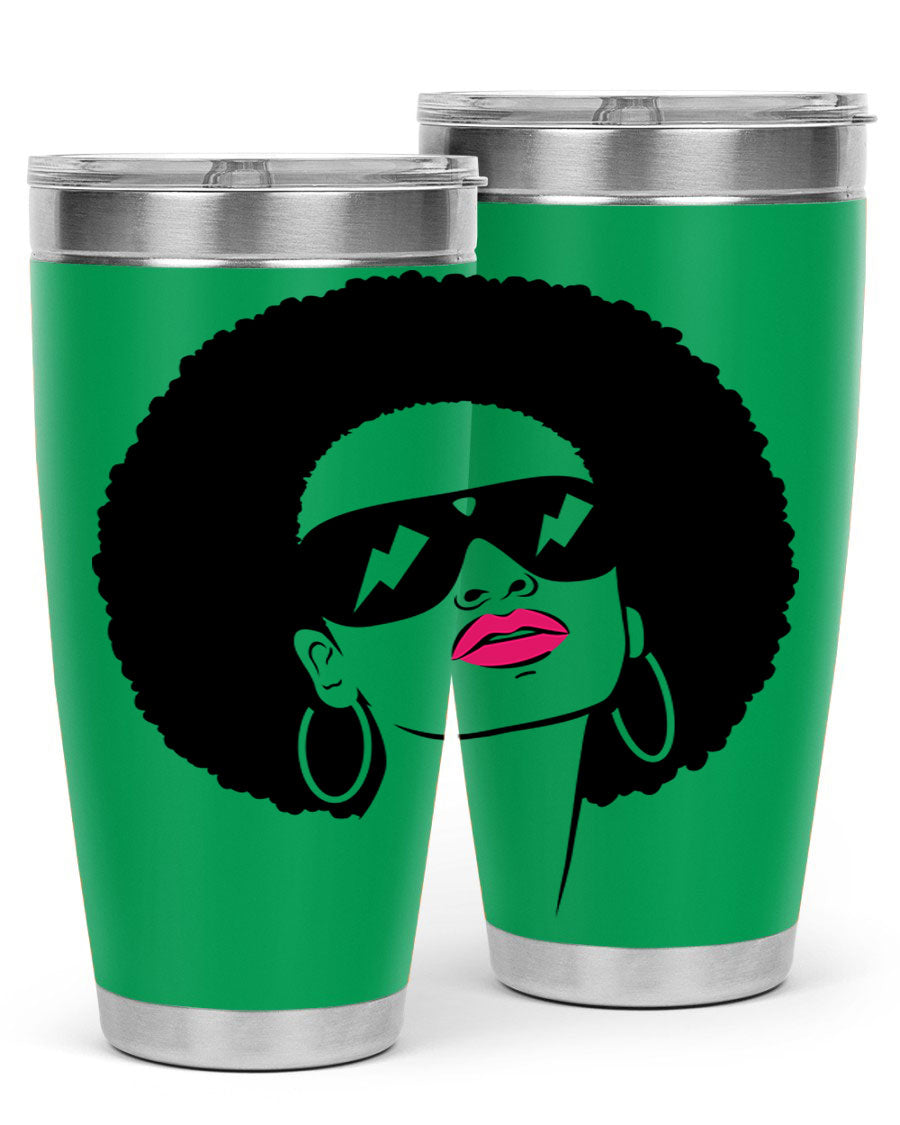 Black Women - Queen 66# Tumbler in stainless steel with a stylish design, perfect for hot and cold beverages.