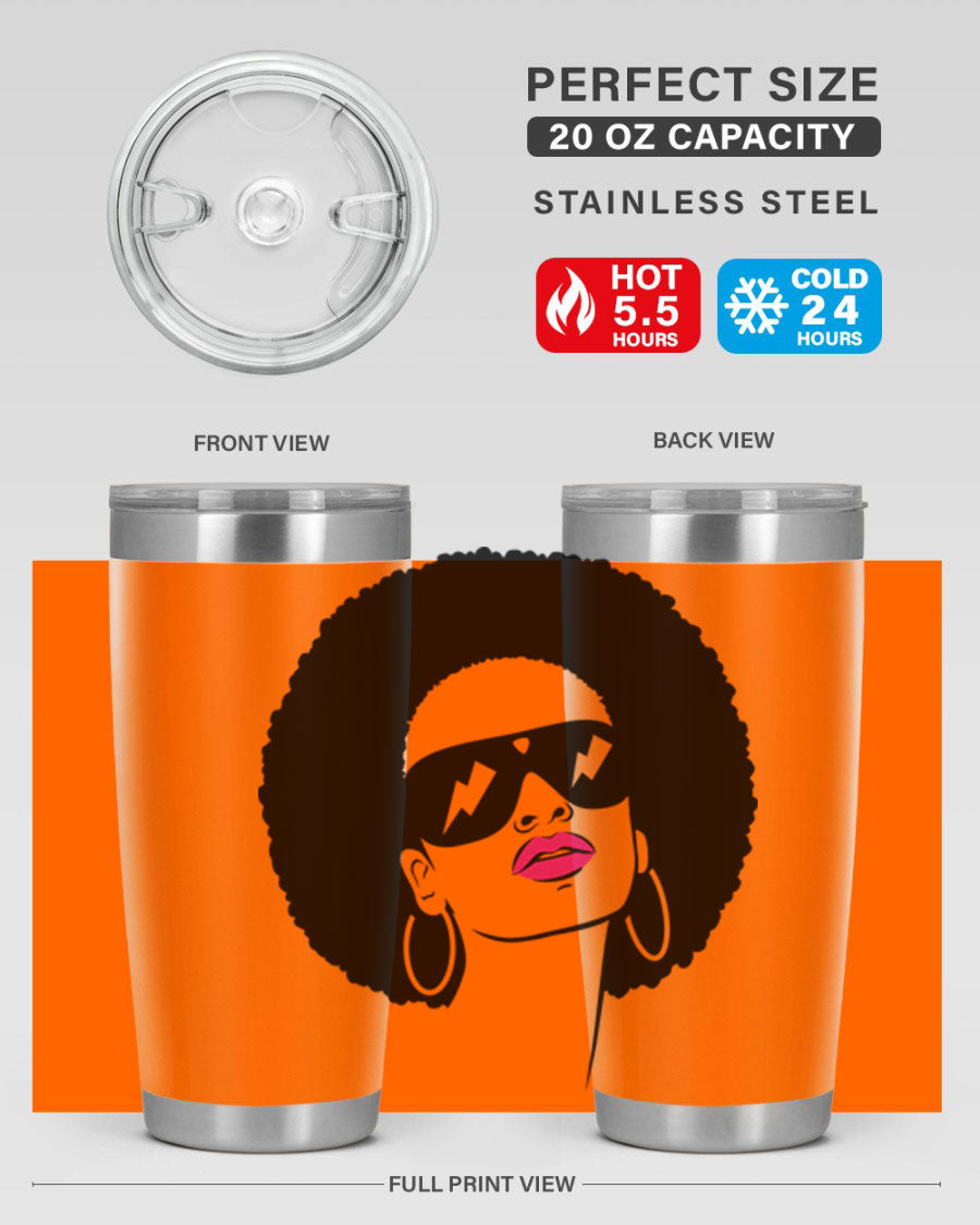 Black Women - Queen 66# Tumbler in stainless steel with a stylish design, perfect for hot and cold beverages.