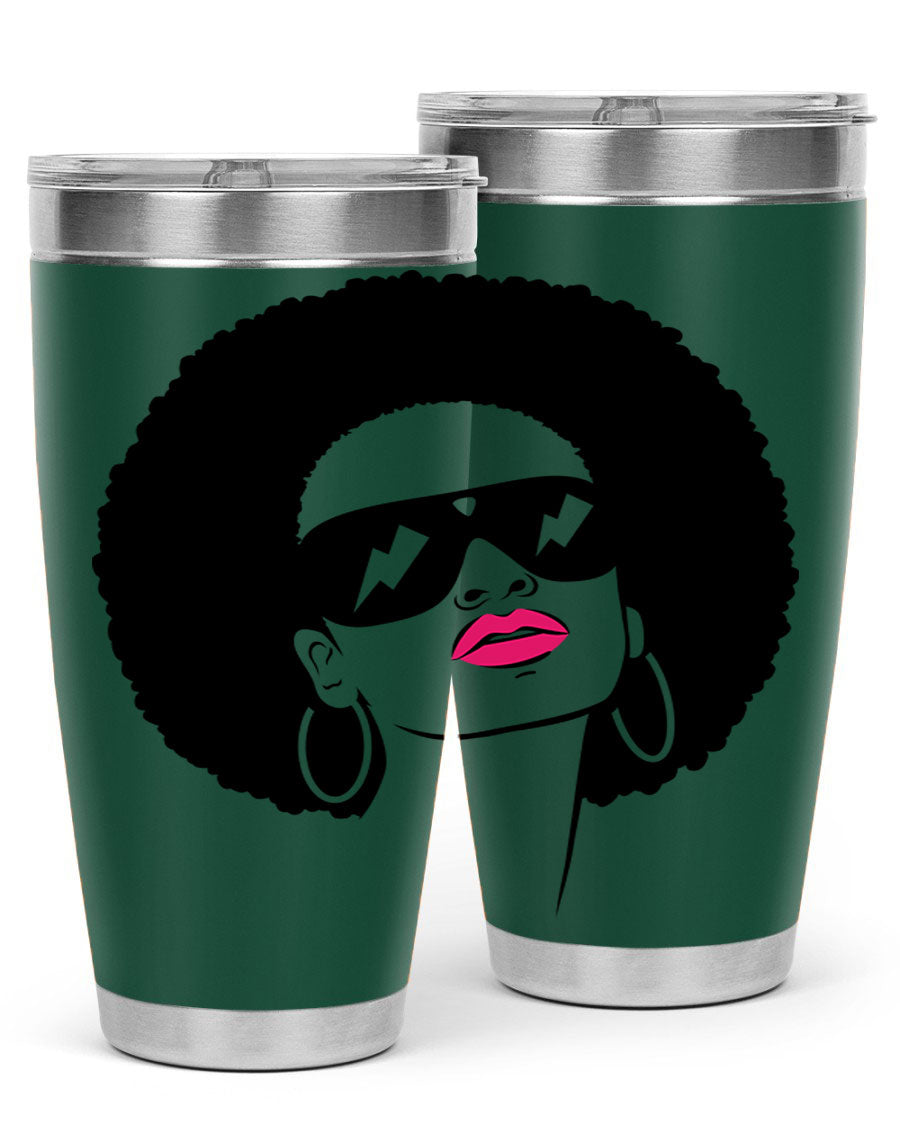 Black Women - Queen 66# Tumbler in stainless steel with a stylish design, perfect for hot and cold beverages.