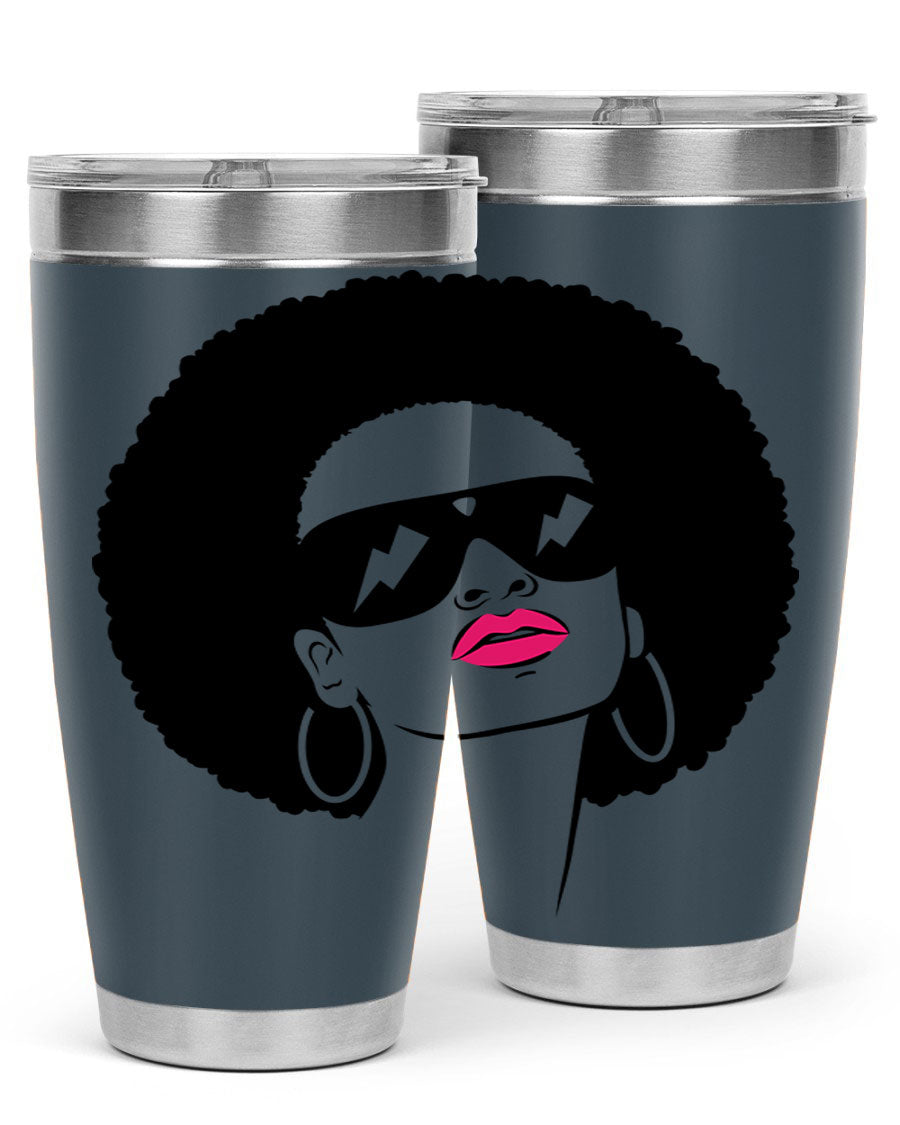 Black Women - Queen 66# Tumbler in stainless steel with a stylish design, perfect for hot and cold beverages.