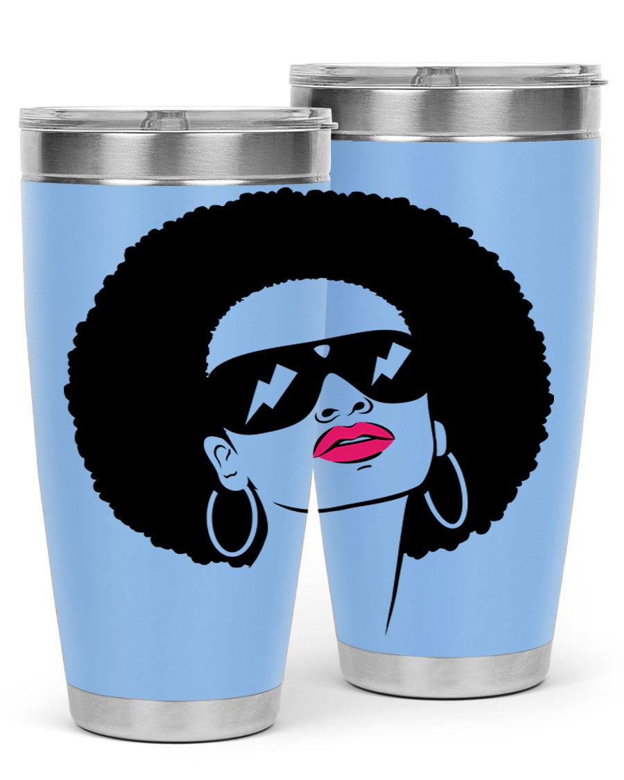 Black Women - Queen 66# Tumbler in stainless steel with a stylish design, perfect for hot and cold beverages.