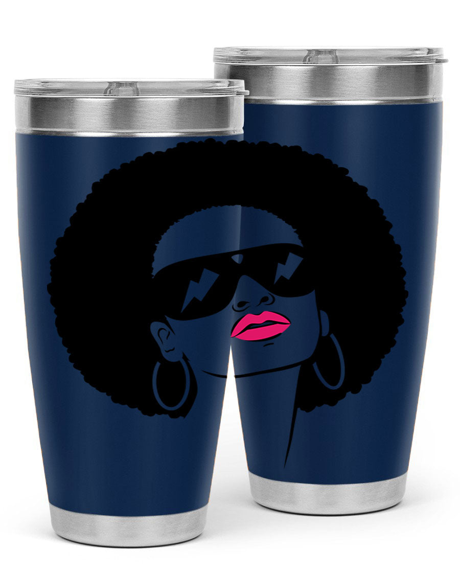 Black Women - Queen 66# Tumbler in stainless steel with a stylish design, perfect for hot and cold beverages.