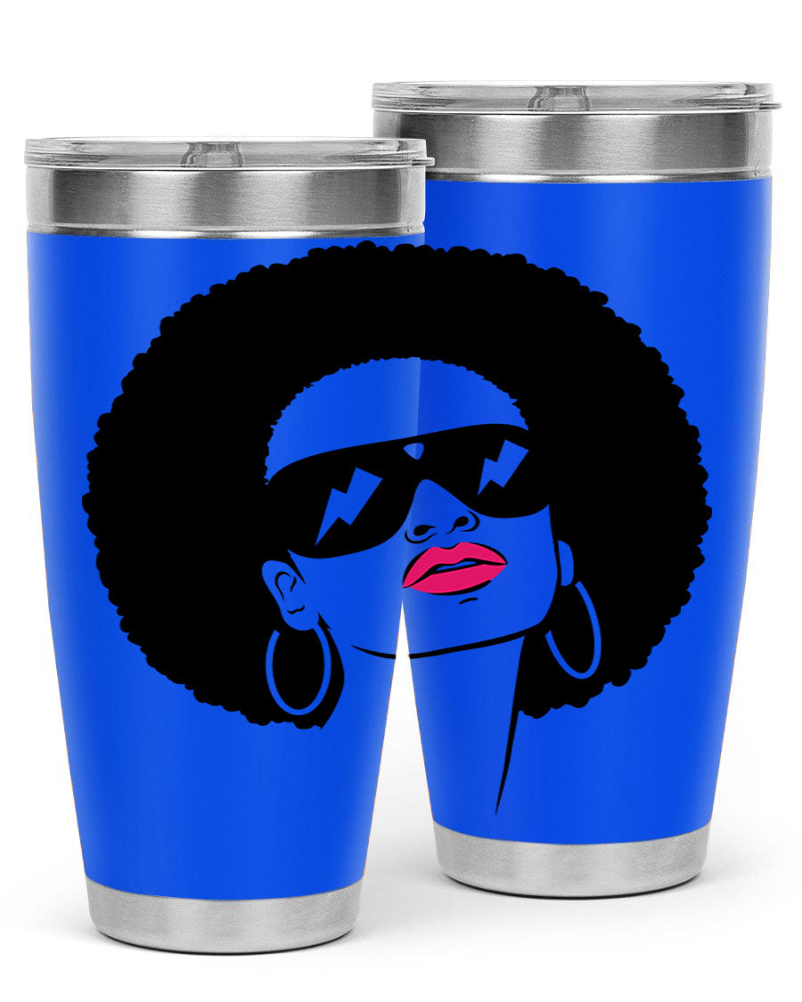 Black Women - Queen 66# Tumbler in stainless steel with a stylish design, perfect for hot and cold beverages.