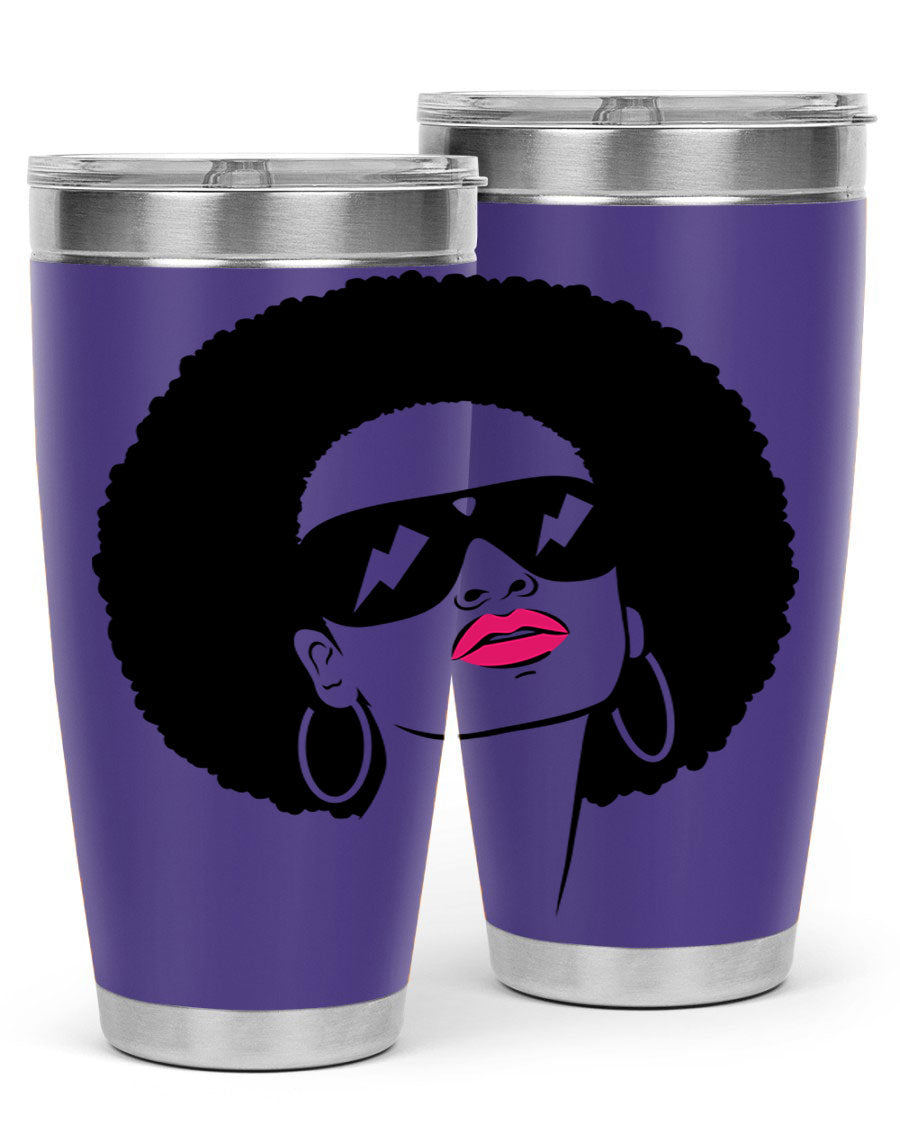 Black Women - Queen 66# Tumbler in stainless steel with a stylish design, perfect for hot and cold beverages.