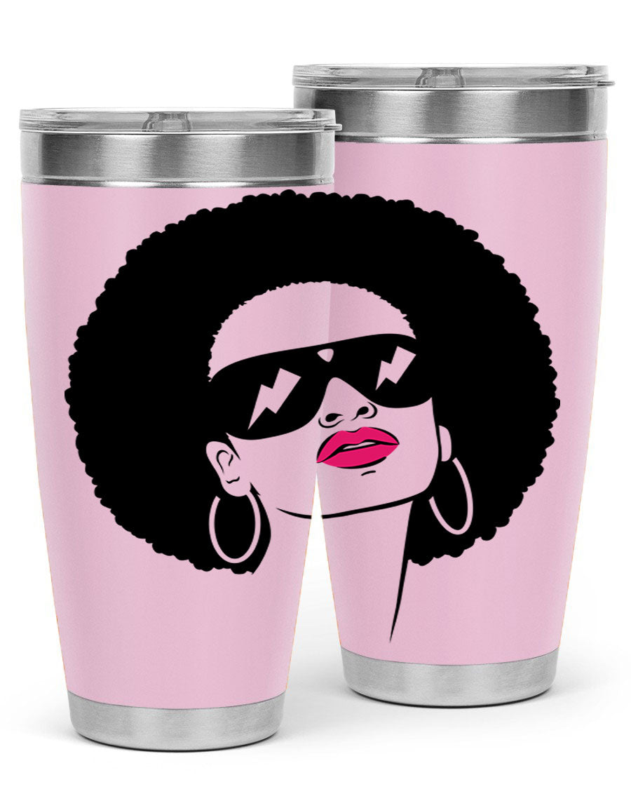 Black Women - Queen 66# Tumbler in stainless steel with a stylish design, perfect for hot and cold beverages.