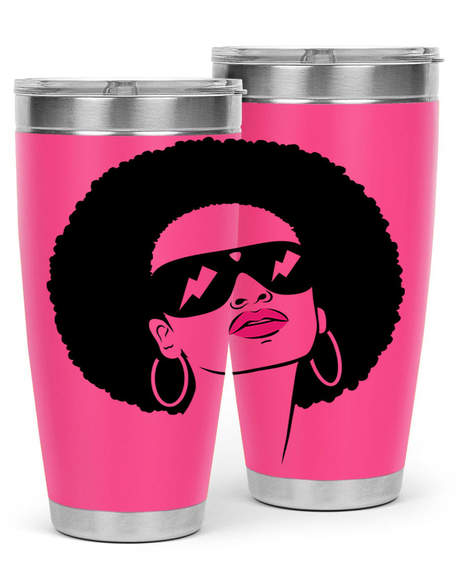 Black Women - Queen 66# Tumbler in stainless steel with a stylish design, perfect for hot and cold beverages.