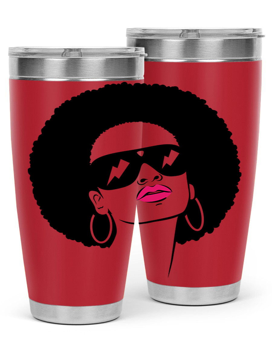 Black Women - Queen 66# Tumbler in stainless steel with a stylish design, perfect for hot and cold beverages.