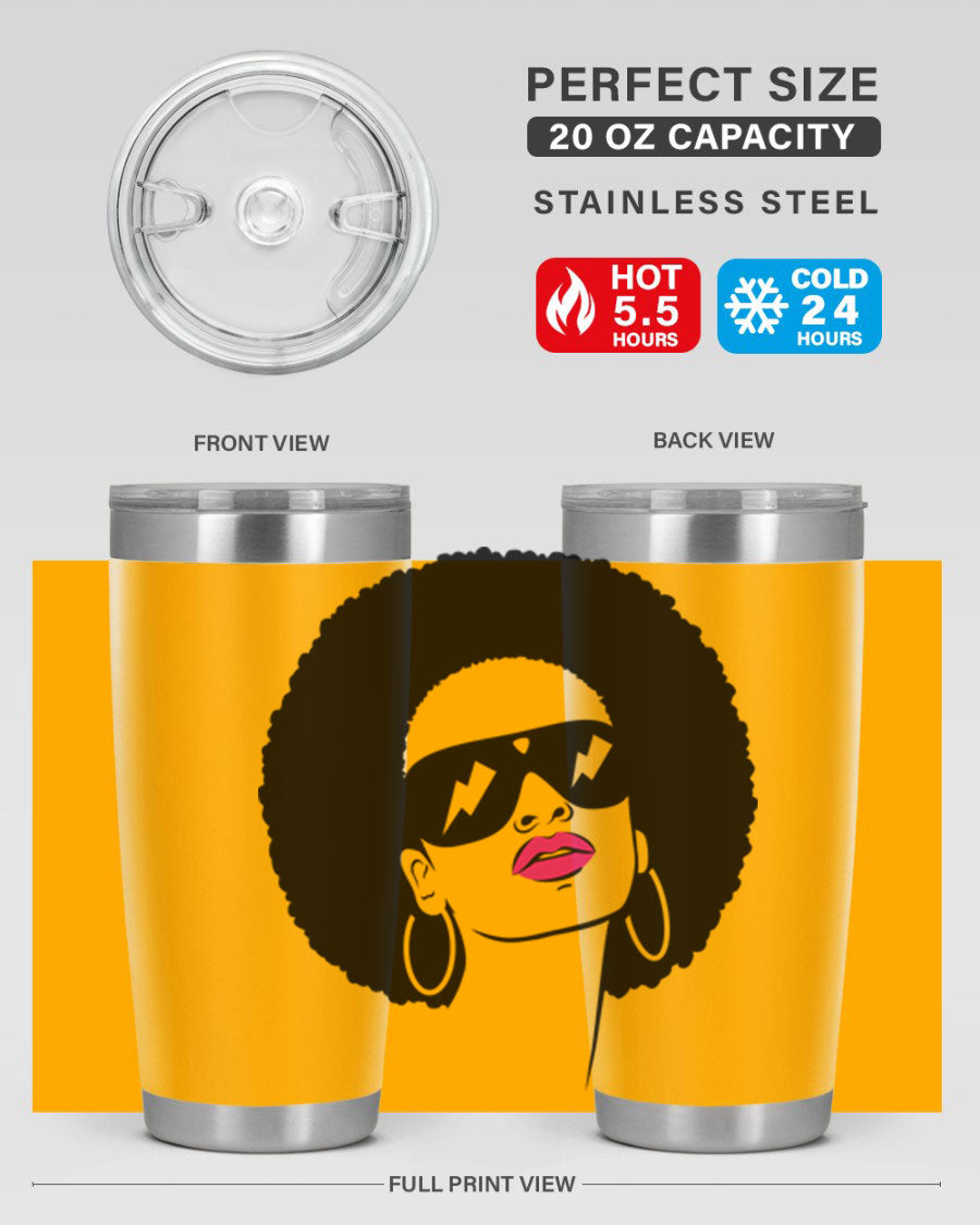 Black Women - Queen 66# Tumbler in stainless steel with a stylish design, perfect for hot and cold beverages.