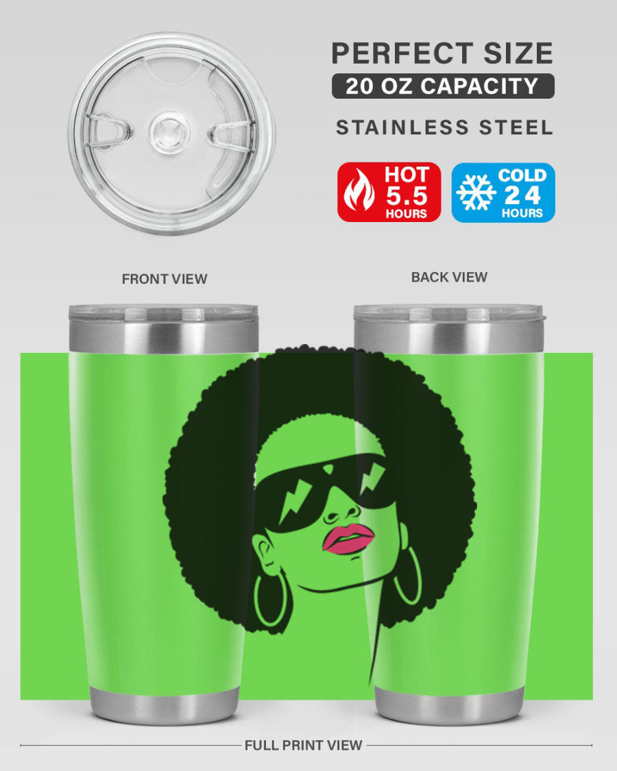 Black Women - Queen 66# Tumbler in stainless steel with a stylish design, perfect for hot and cold beverages.