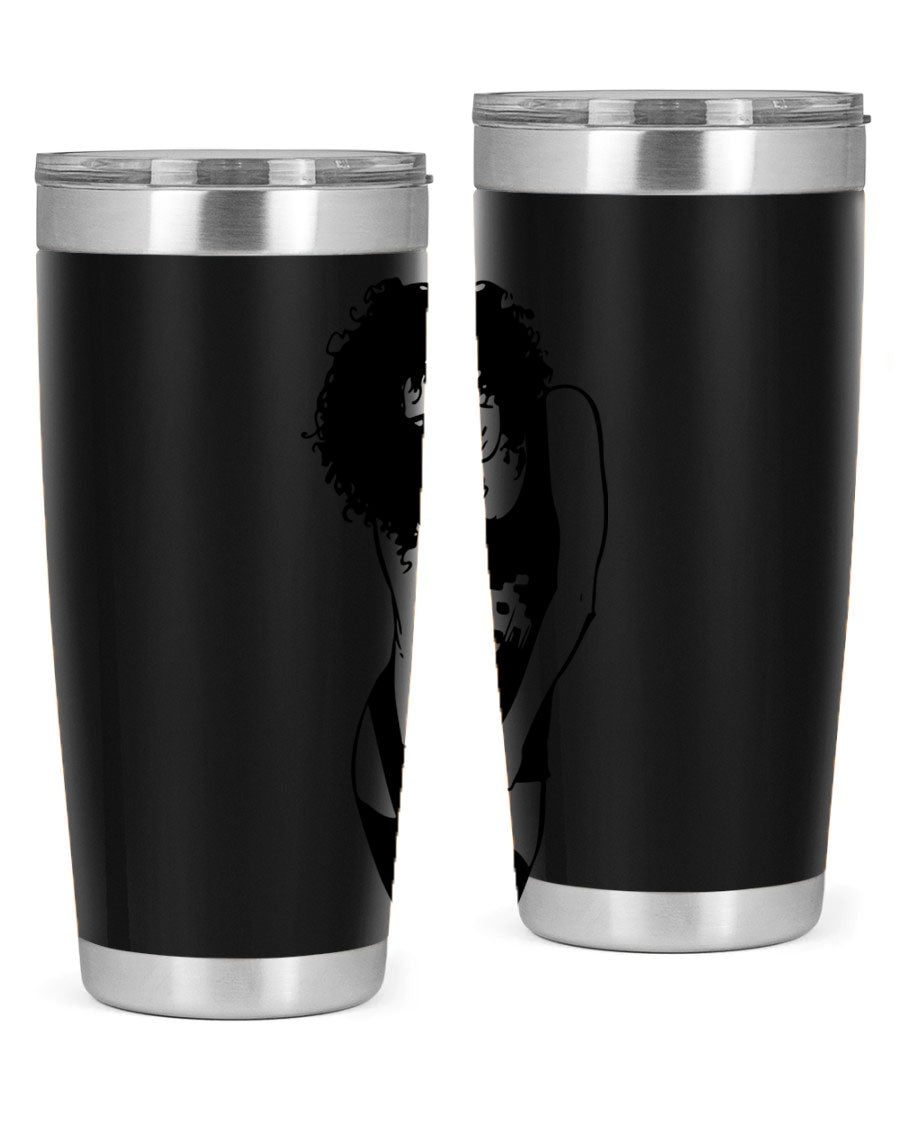 Black Women - Queen 61# Tumbler featuring double wall vacuum stainless steel design with copper lining, ideal for hot and cold beverages.