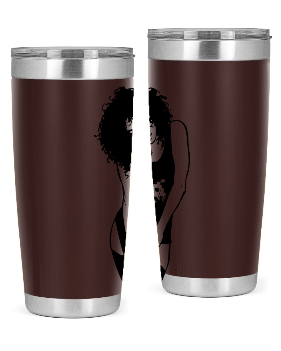 Black Women - Queen 61# Tumbler featuring double wall vacuum stainless steel design with copper lining, ideal for hot and cold beverages.