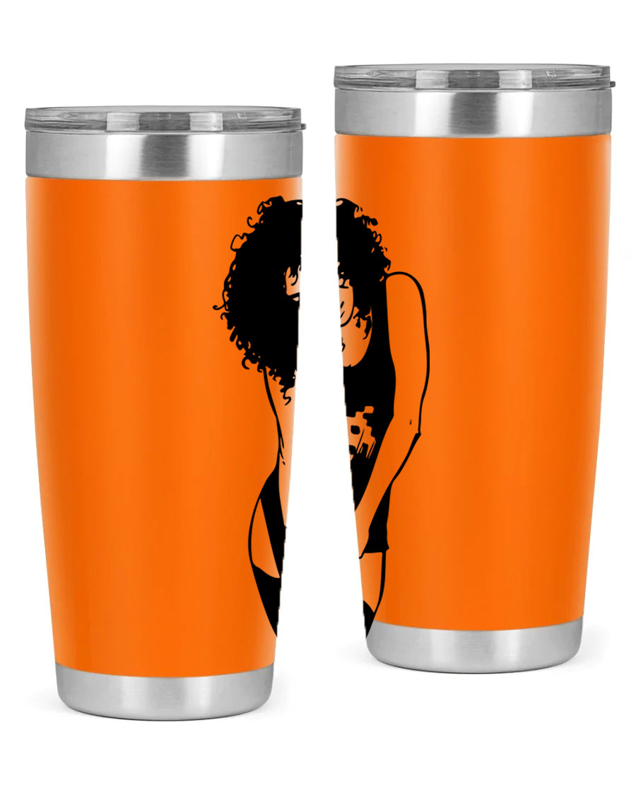 Black Women - Queen 61# Tumbler featuring double wall vacuum stainless steel design with copper lining, ideal for hot and cold beverages.