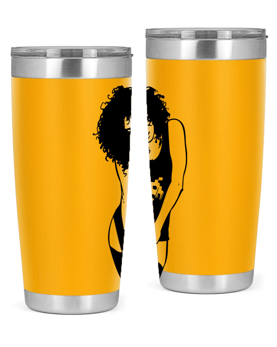 Black Women - Queen 61# Tumbler featuring double wall vacuum stainless steel design with copper lining, ideal for hot and cold beverages.