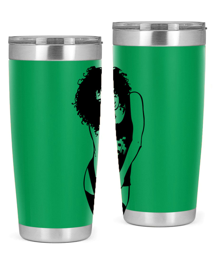 Black Women - Queen 61# Tumbler featuring double wall vacuum stainless steel design with copper lining, ideal for hot and cold beverages.