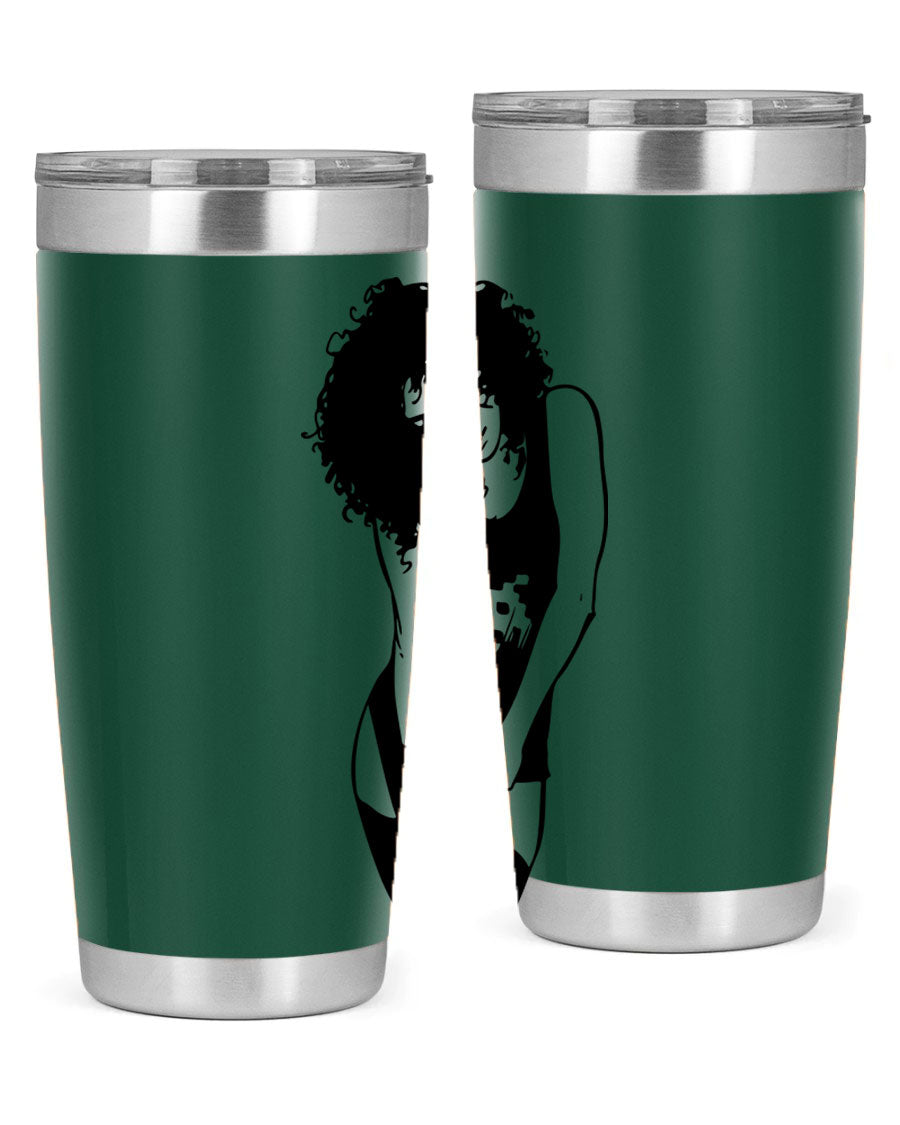 Black Women - Queen 61# Tumbler featuring double wall vacuum stainless steel design with copper lining, ideal for hot and cold beverages.