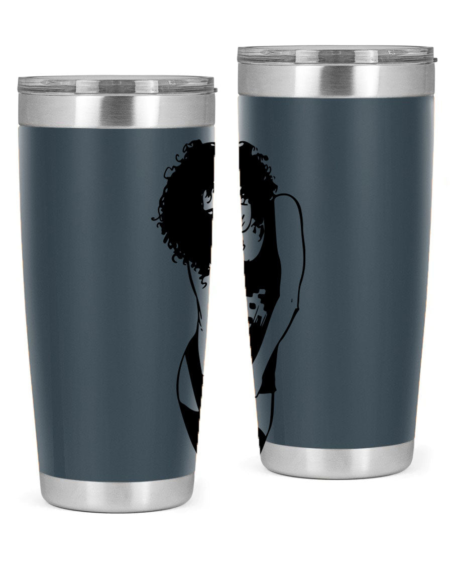 Black Women - Queen 61# Tumbler featuring double wall vacuum stainless steel design with copper lining, ideal for hot and cold beverages.