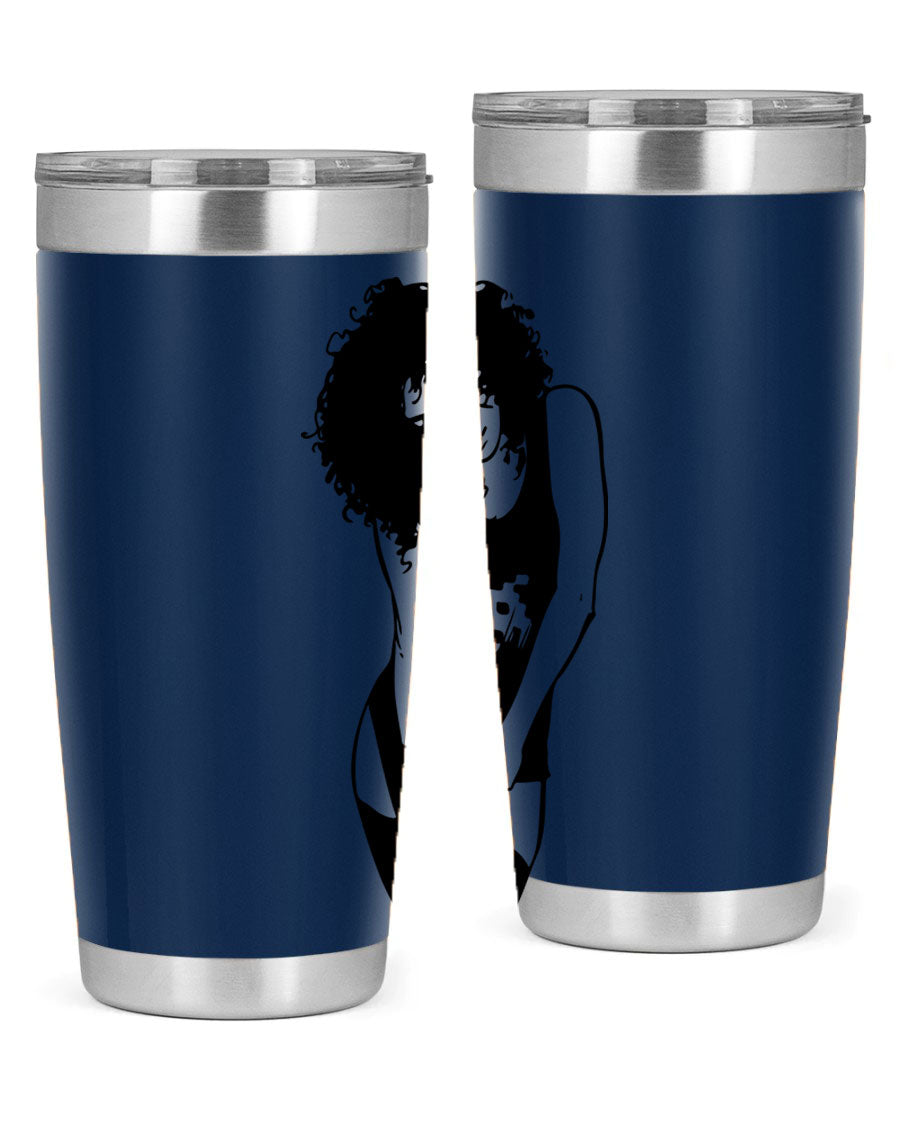 Black Women - Queen 61# Tumbler featuring double wall vacuum stainless steel design with copper lining, ideal for hot and cold beverages.