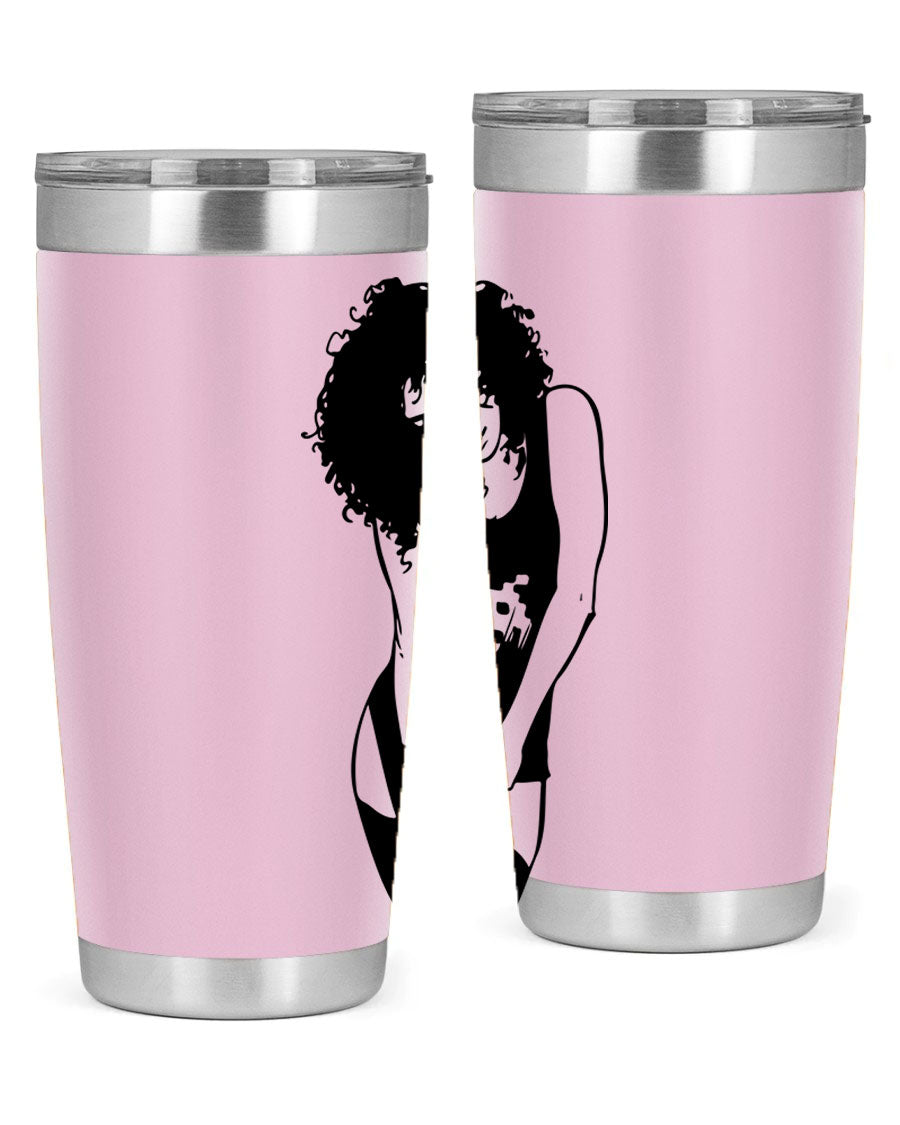 Black Women - Queen 61# Tumbler featuring double wall vacuum stainless steel design with copper lining, ideal for hot and cold beverages.