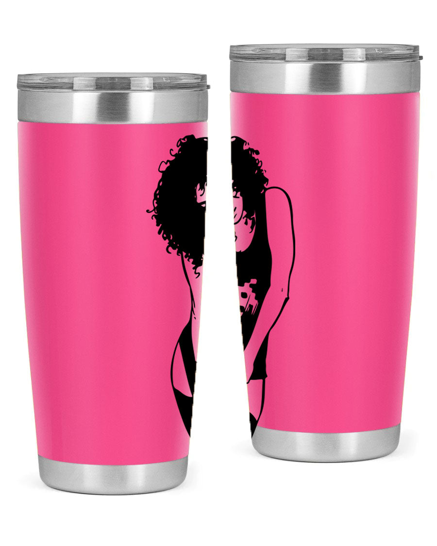 Black Women - Queen 61# Tumbler featuring double wall vacuum stainless steel design with copper lining, ideal for hot and cold beverages.