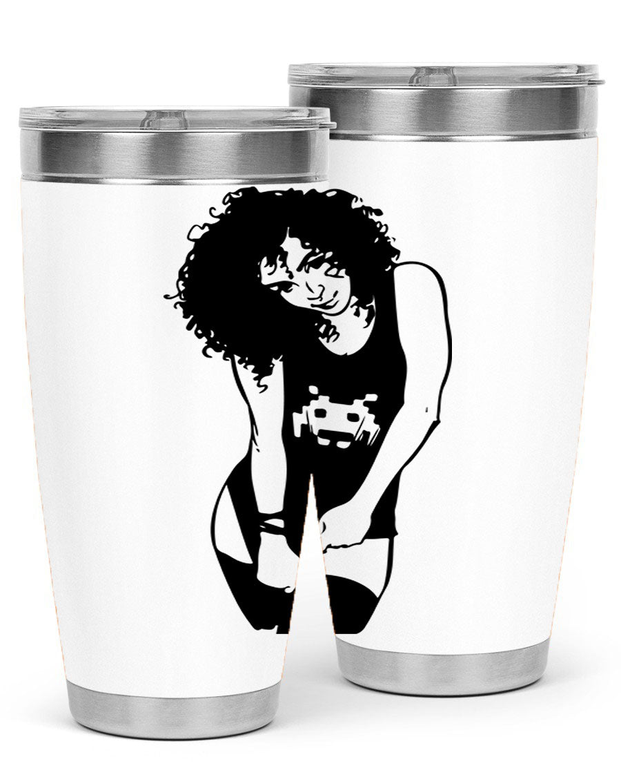Black Women - Queen 61# Tumbler featuring double wall vacuum stainless steel design with copper lining, ideal for hot and cold beverages.