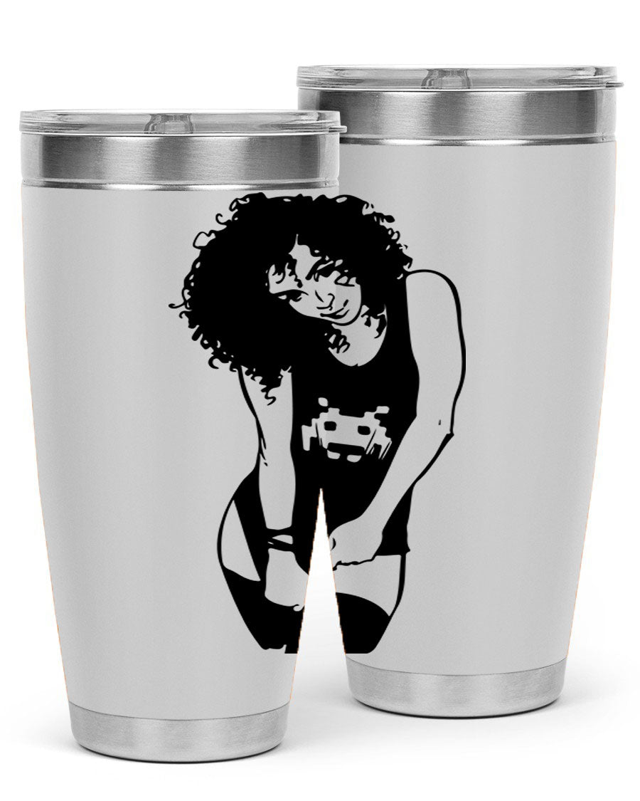 Black Women - Queen 61# Tumbler featuring double wall vacuum stainless steel design with copper lining, ideal for hot and cold beverages.