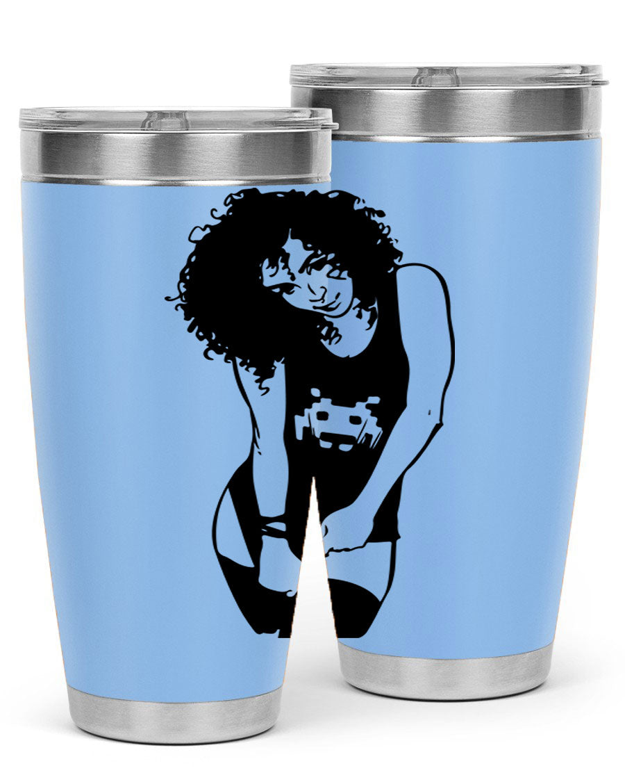 Black Women - Queen 61# Tumbler featuring double wall vacuum stainless steel design with copper lining, ideal for hot and cold beverages.
