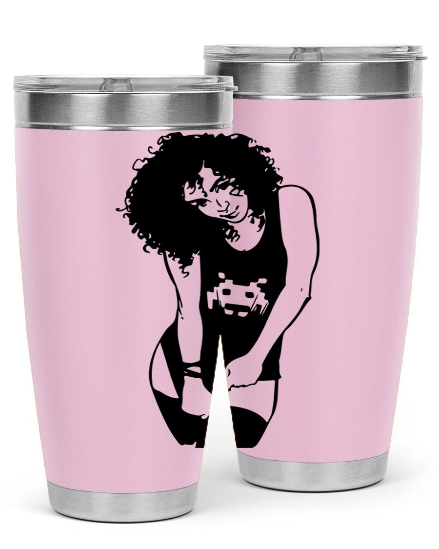 Black Women - Queen 61# Tumbler featuring double wall vacuum stainless steel design with copper lining, ideal for hot and cold beverages.