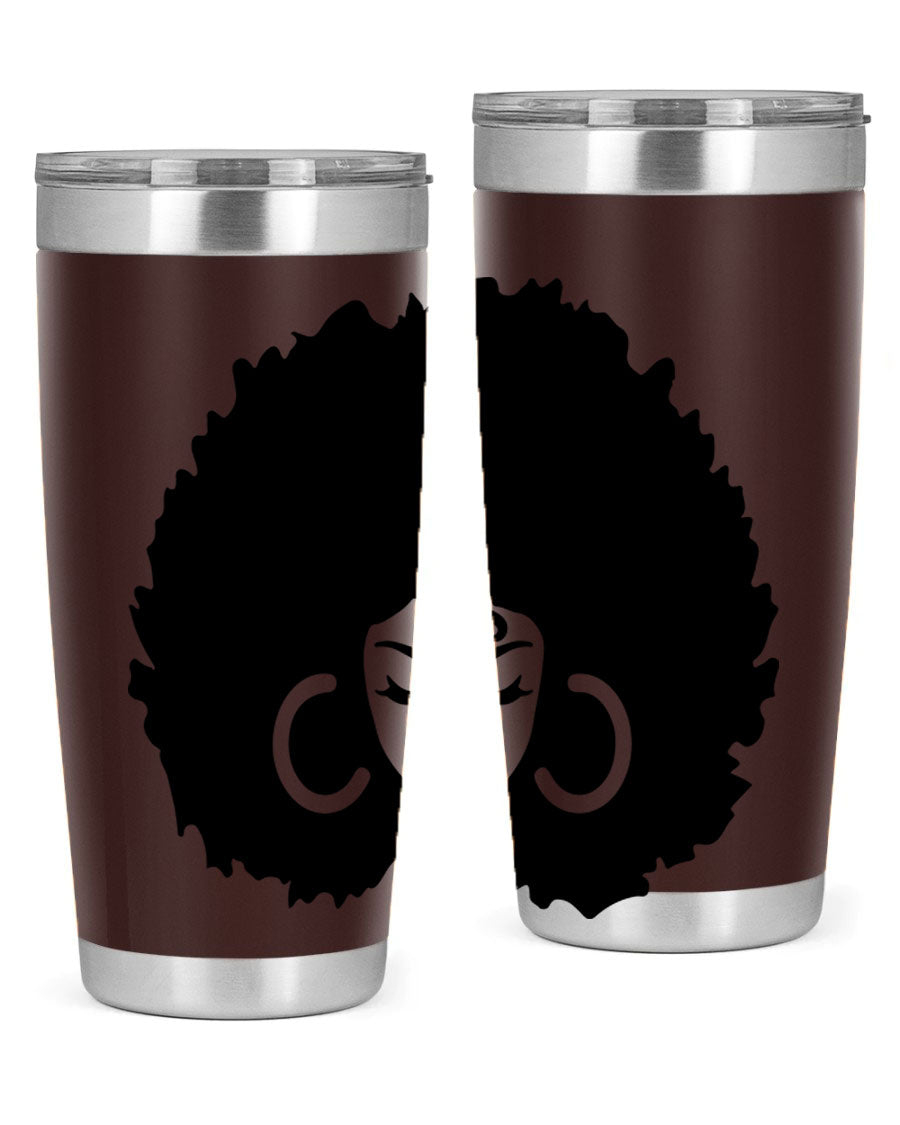 Black Women - Queen 63# Tumbler featuring double wall vacuum stainless steel design, perfect for hot and cold beverages.