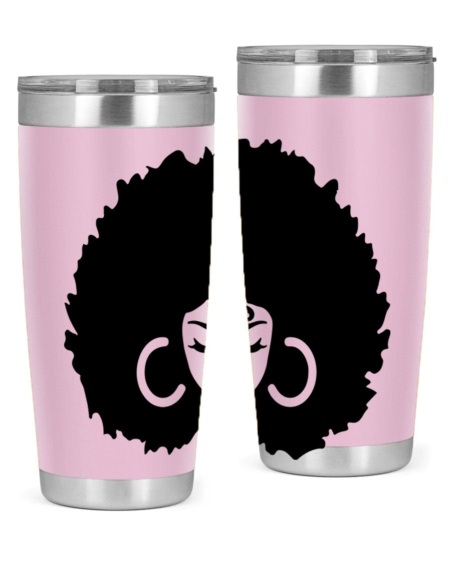 Black Women - Queen 63# Tumbler featuring double wall vacuum stainless steel design, perfect for hot and cold beverages.