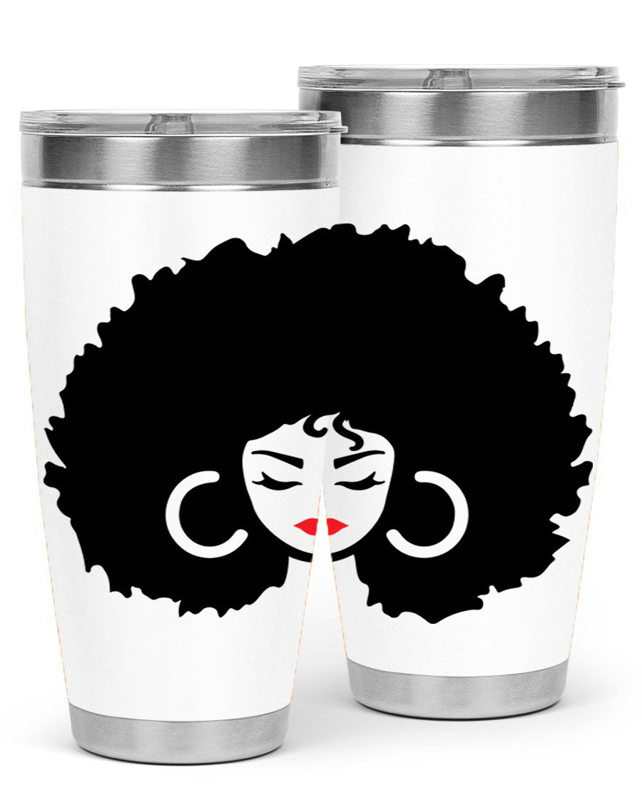 Black Women - Queen 63# Tumbler featuring double wall vacuum stainless steel design, perfect for hot and cold beverages.