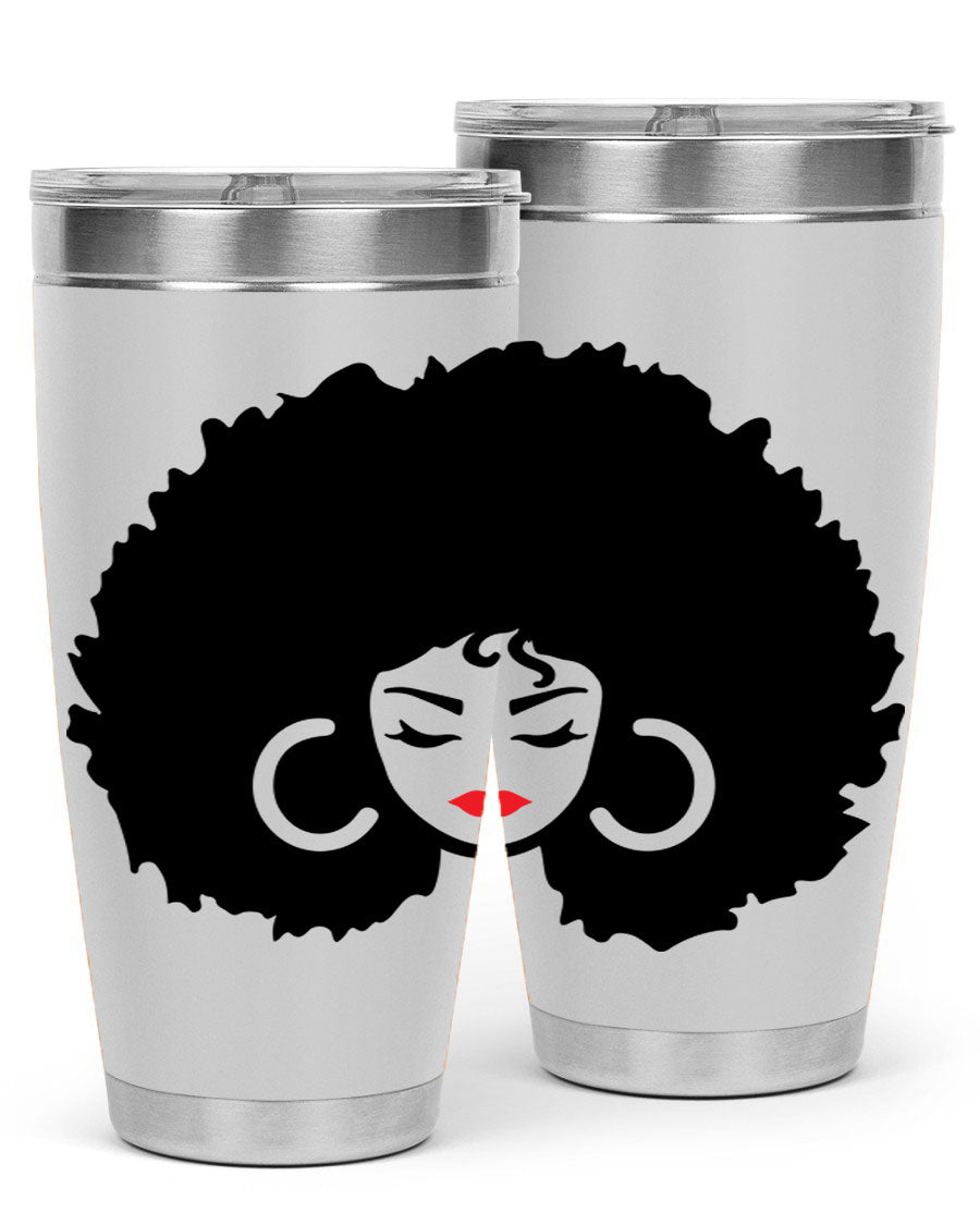 Black Women - Queen 63# Tumbler featuring double wall vacuum stainless steel design, perfect for hot and cold beverages.