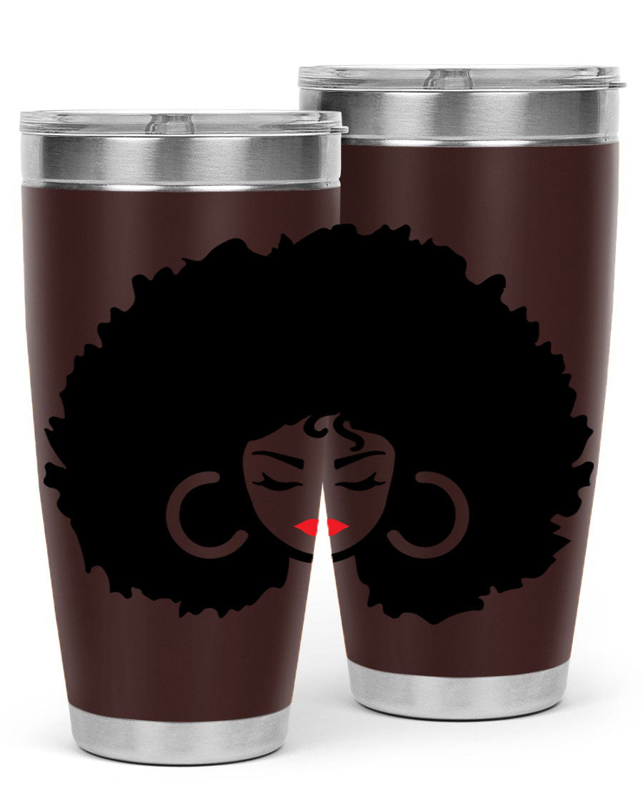 Black Women - Queen 63# Tumbler featuring double wall vacuum stainless steel design, perfect for hot and cold beverages.