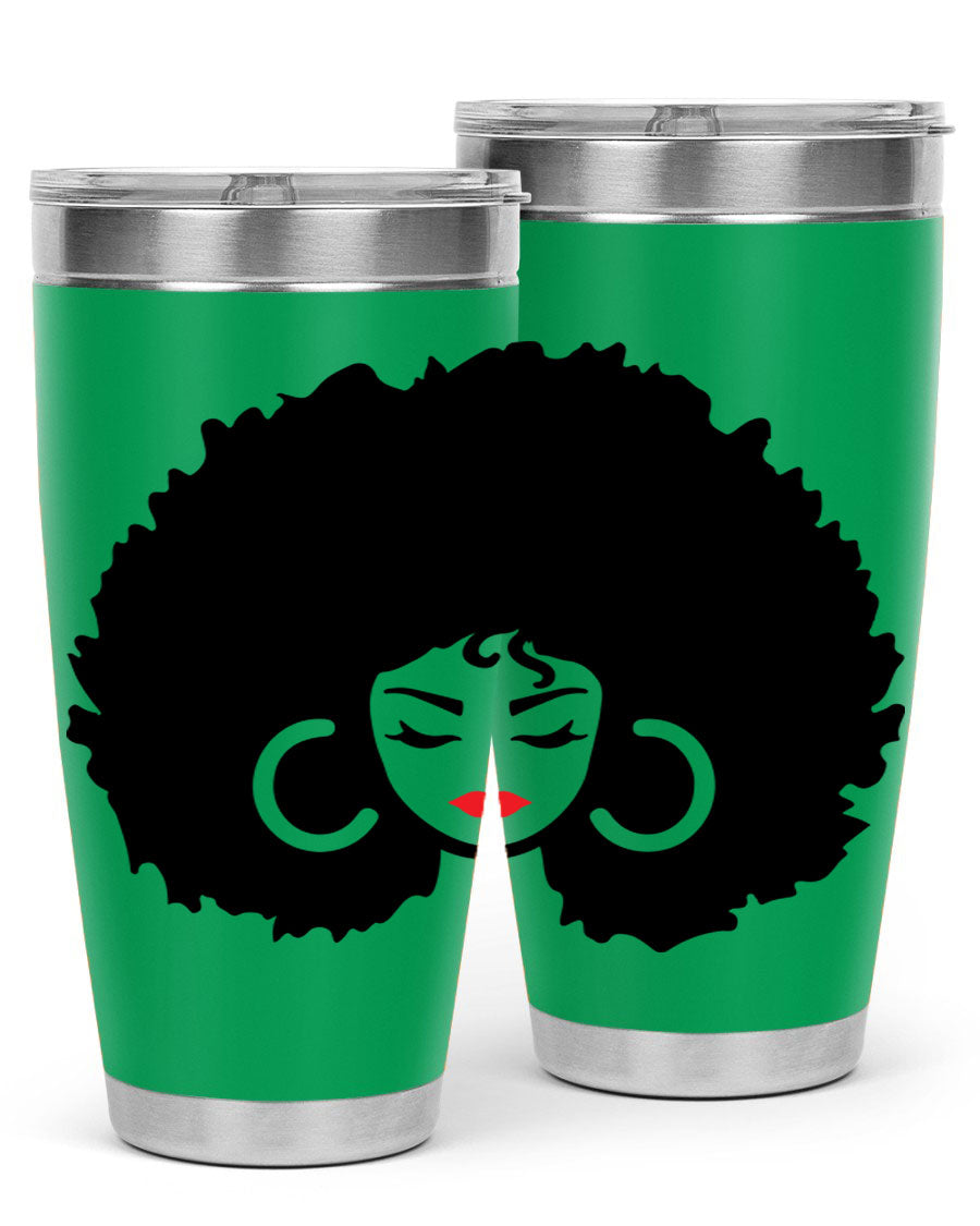 Black Women - Queen 63# Tumbler featuring double wall vacuum stainless steel design, perfect for hot and cold beverages.