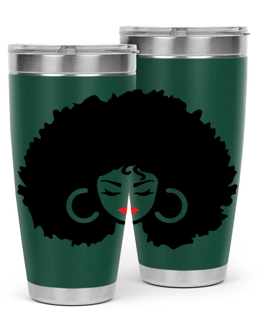 Black Women - Queen 63# Tumbler featuring double wall vacuum stainless steel design, perfect for hot and cold beverages.