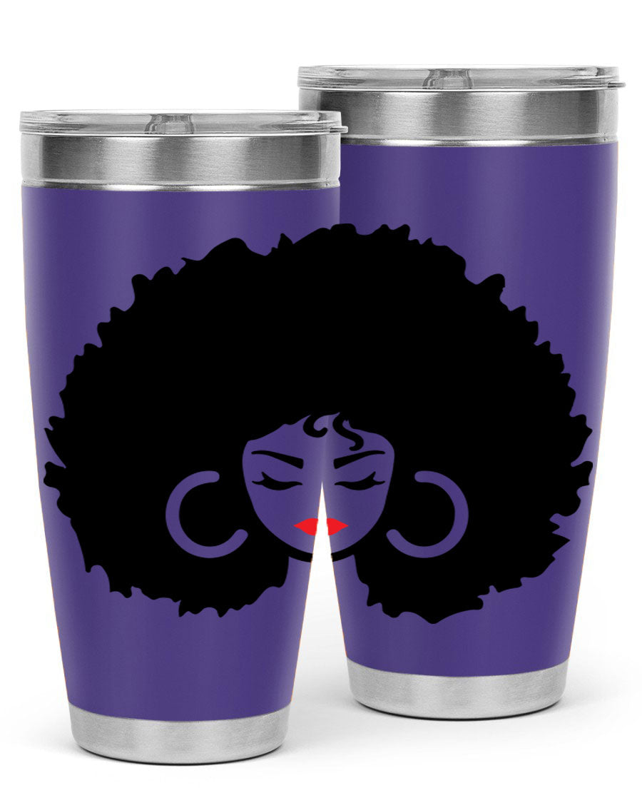 Black Women - Queen 63# Tumbler featuring double wall vacuum stainless steel design, perfect for hot and cold beverages.