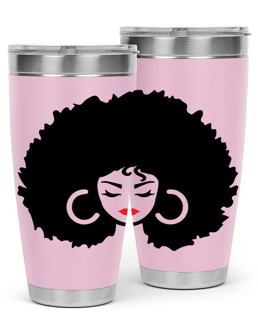 Black Women - Queen 63# Tumbler featuring double wall vacuum stainless steel design, perfect for hot and cold beverages.