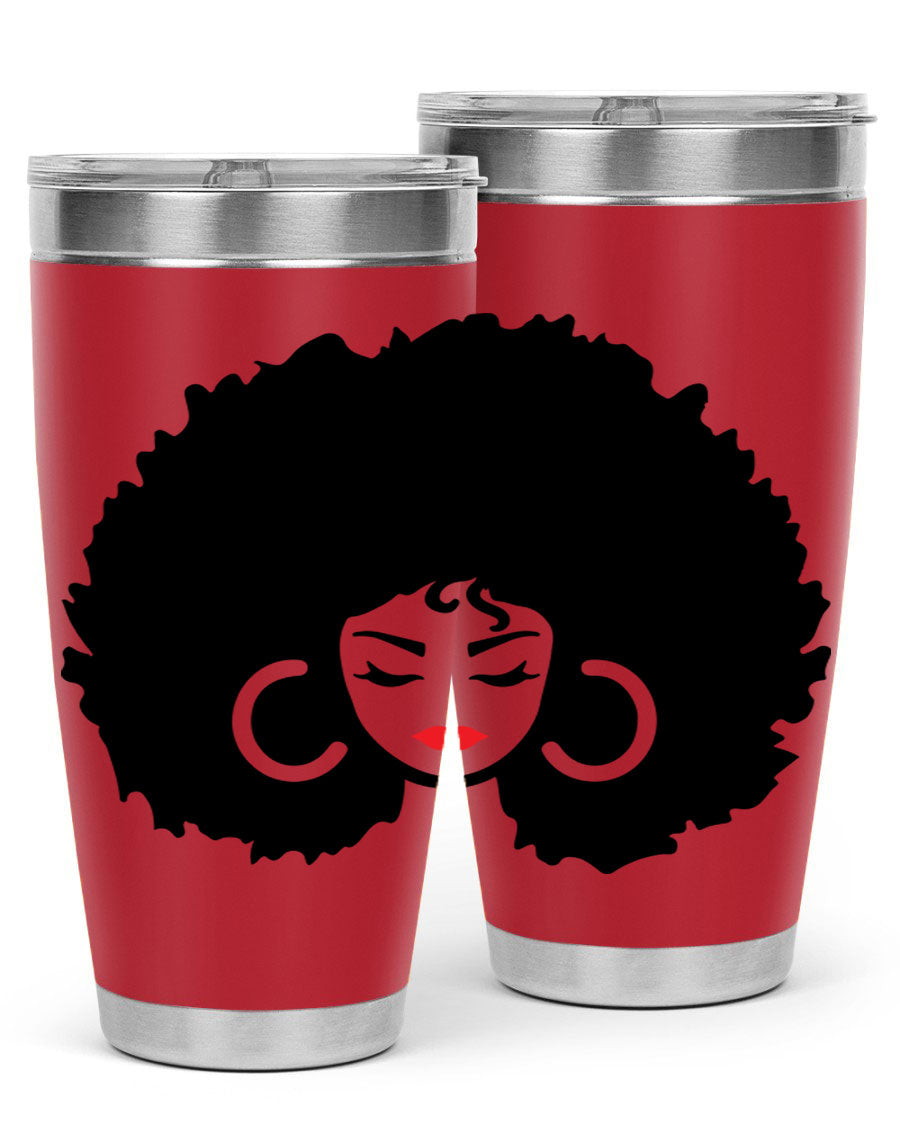 Black Women - Queen 63# Tumbler featuring double wall vacuum stainless steel design, perfect for hot and cold beverages.