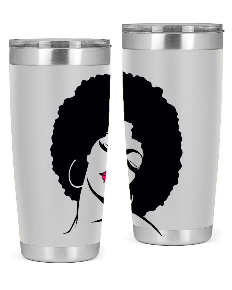 Black Women - Queen 68# Tumbler featuring double wall vacuum stainless steel design, available in 20oz and 30oz sizes.