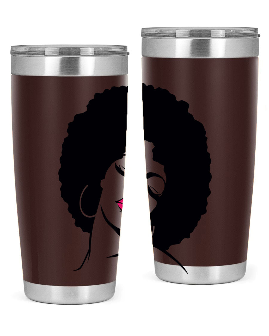 Black Women - Queen 68# Tumbler featuring double wall vacuum stainless steel design, available in 20oz and 30oz sizes.