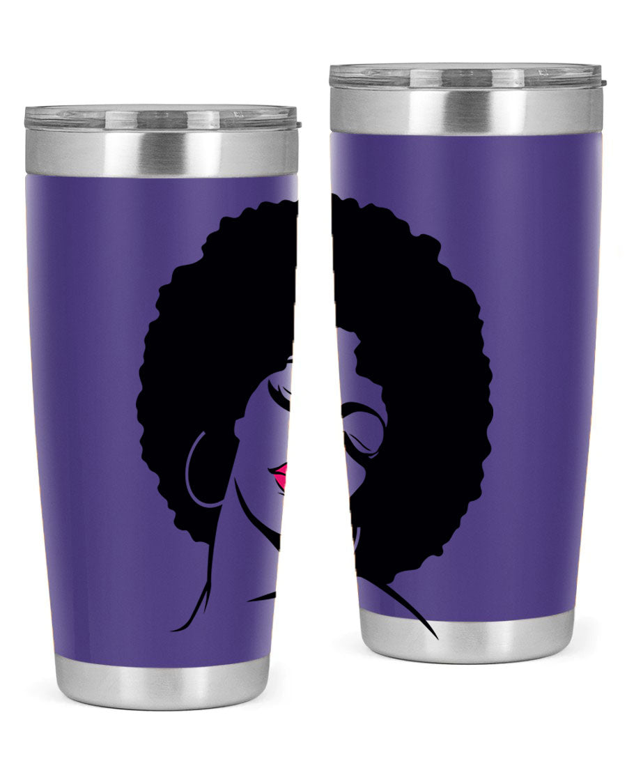 Black Women - Queen 68# Tumbler featuring double wall vacuum stainless steel design, available in 20oz and 30oz sizes.