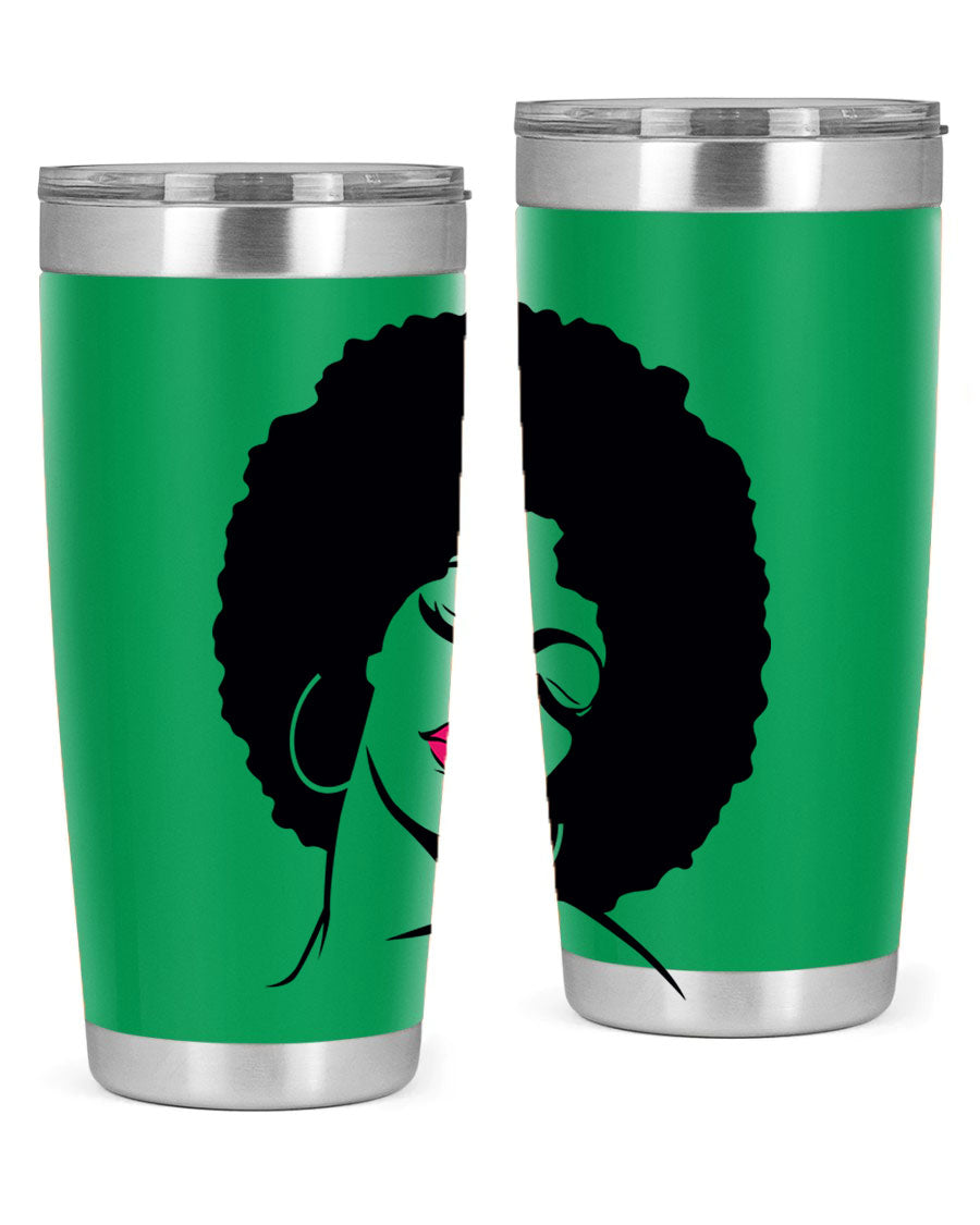 Black Women - Queen 68# Tumbler featuring double wall vacuum stainless steel design, available in 20oz and 30oz sizes.