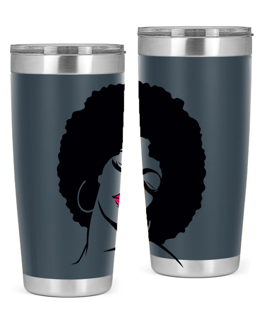 Black Women - Queen 68# Tumbler featuring double wall vacuum stainless steel design, available in 20oz and 30oz sizes.